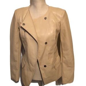 Dnky (nwot)faux leather jacket, light tan, xs